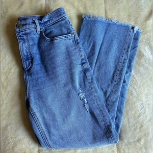 LOFT High Waist Flare Crop Jeans